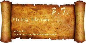 Pirity Tünde névjegykártya